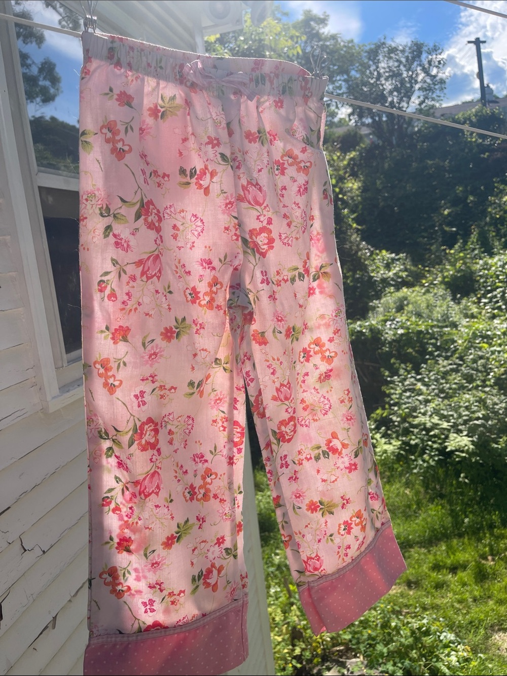 Girls GAP sz 6 Pink Floral Elastic Lightweight Lounge Pants
